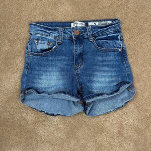 Women's Indigo Rein Denim Shorts Short Junior Size 1 Stretch